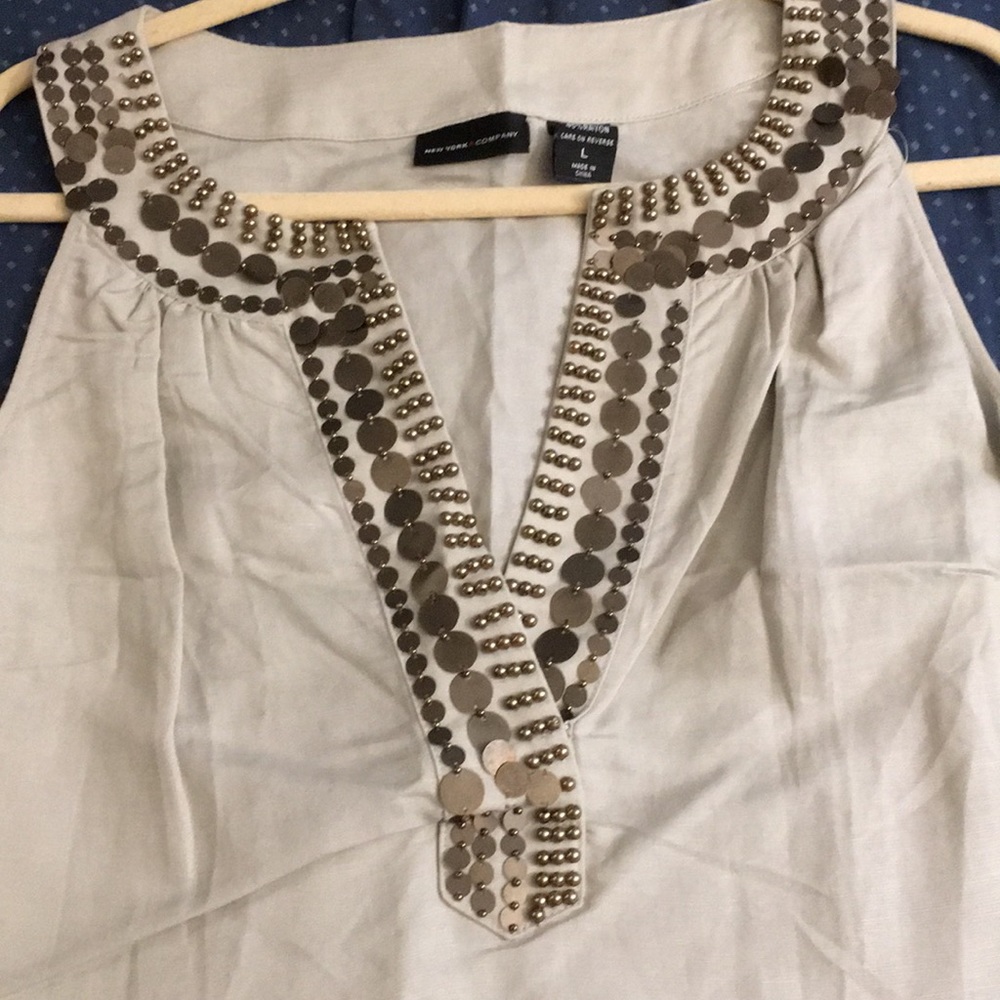 Shift Dress With Beaded Split Collar - image 4